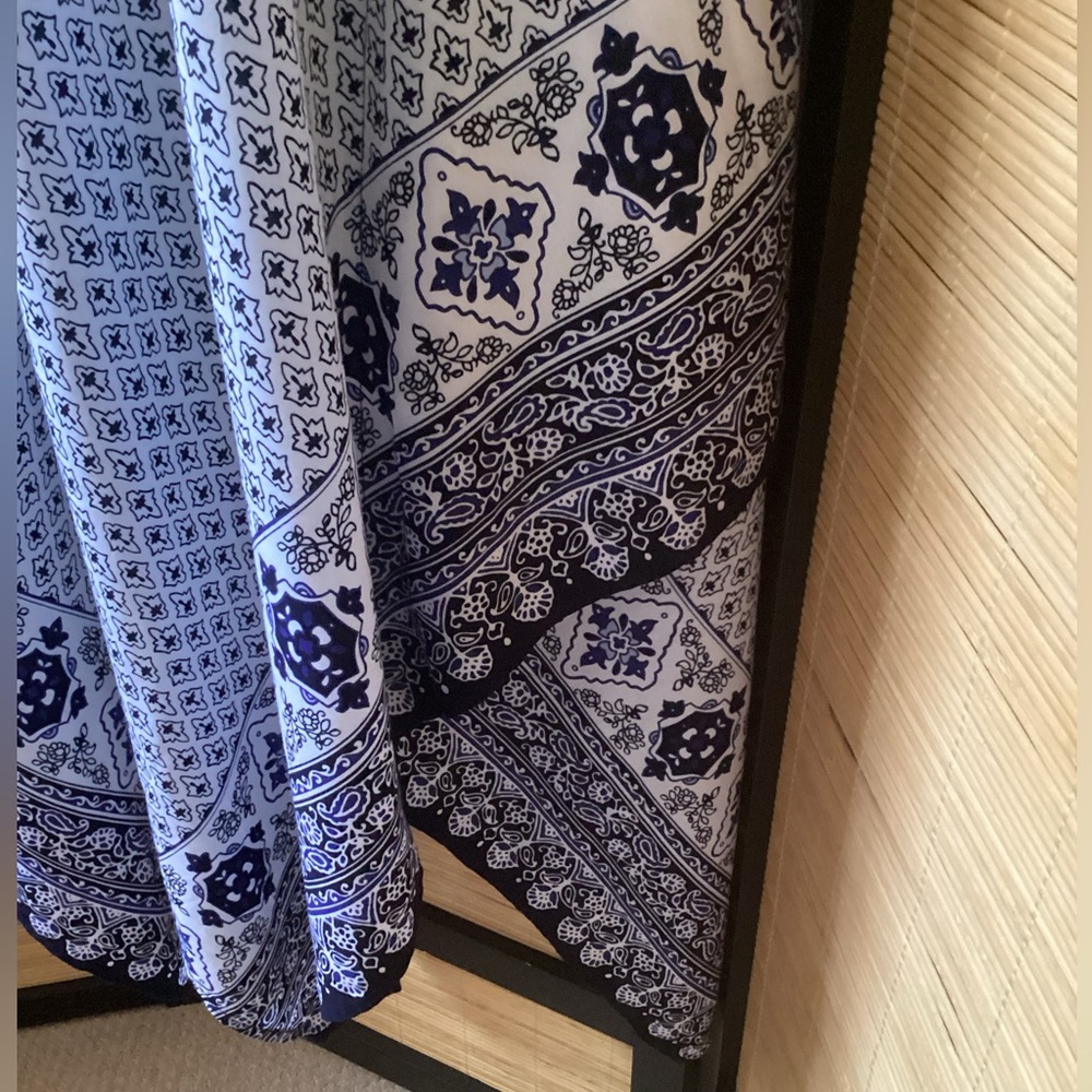 🌴 TOMMY BAHAMA Scarf Dress NWT Sz S / M Tika Tiles blue and white coverup - Picture 5 of 8